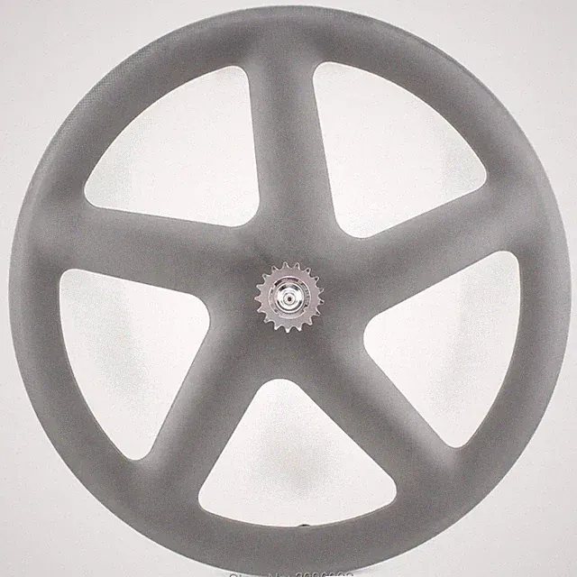 700C Road Track Fixed Gear Bike Full Carbon 5 Spokes Wheel Clincher Gloss / Matt