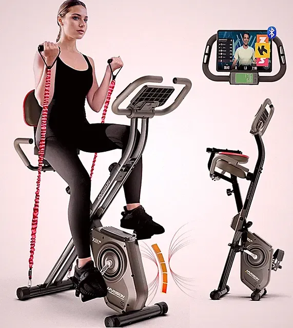 HARISON Folding Exercise Bike ,5 in 1 Bluetooth Stationary Bikes for Home