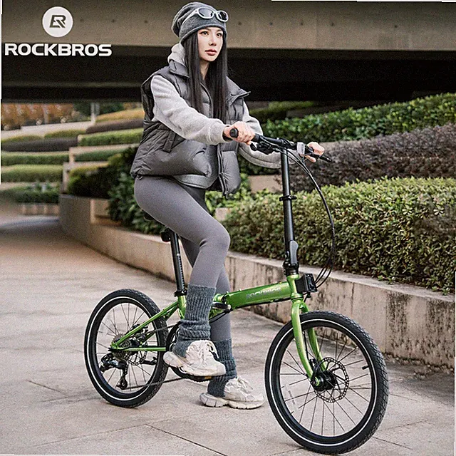 ROCKBROS SVK 20inch Folding Bike 9-Speed Adjustable Stem Steel Frame Disc Brakes