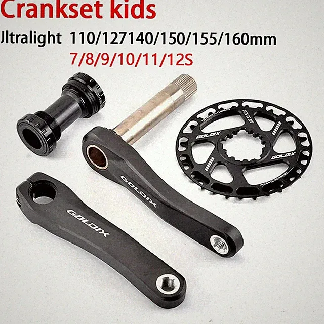 Ultralight Children's Kid Bicycle Crankset 110-160mm Crank Arms 7-12 Speed